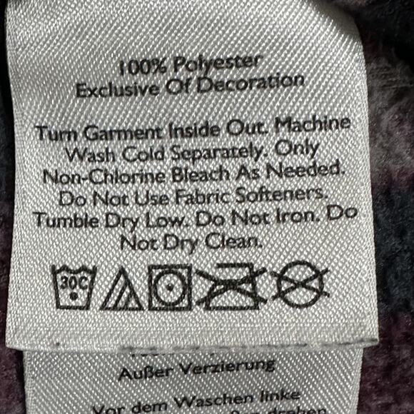 Eddie Bauer Pullover Women L Fleece Half Zip Aztec Purple Gray Outdoors Hiking - Picture 7 of 7